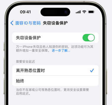 贺州苹果手机维修分享iOS17'失窃设备保护'功能是什么？ 