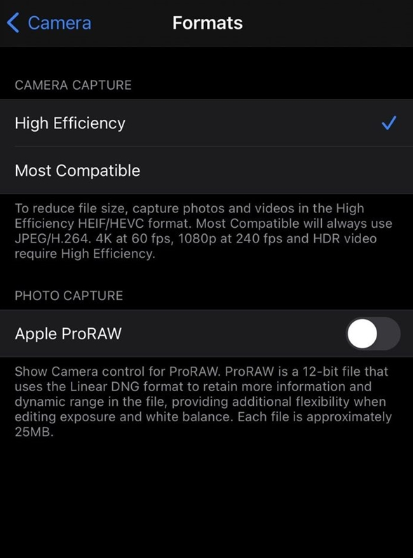 贺州苹果手机维修分享如何为 iPhone 12 Pro/Max 启用 ProRAW 照片格式 